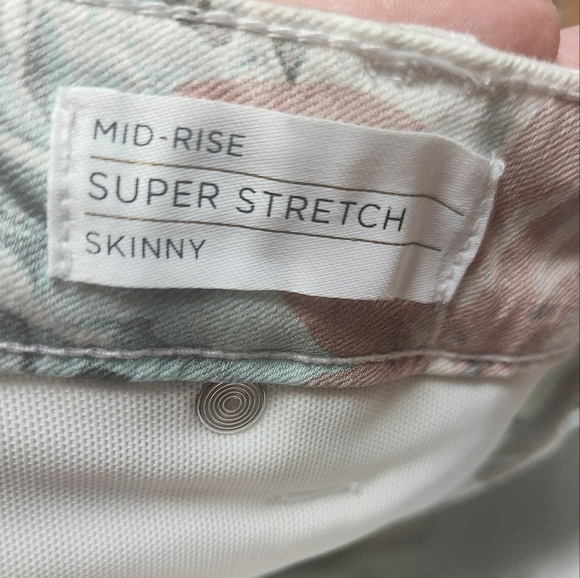 Lane Bryant Gray and White Skinny Jeans with Floral Design - Picture 4 of 5